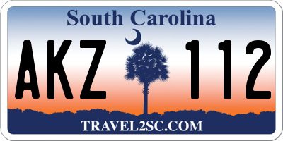 SC license plate AKZ112