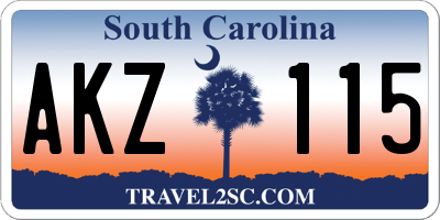 SC license plate AKZ115