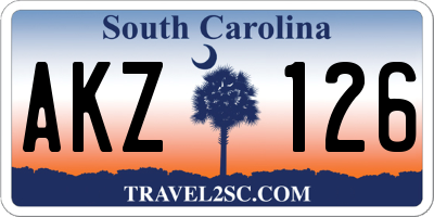 SC license plate AKZ126