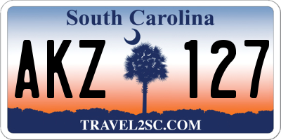 SC license plate AKZ127
