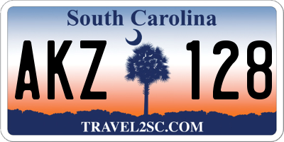SC license plate AKZ128