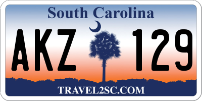 SC license plate AKZ129