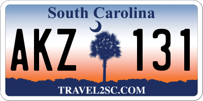 SC license plate AKZ131