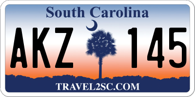 SC license plate AKZ145