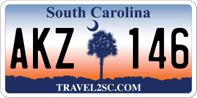 SC license plate AKZ146
