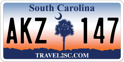 SC license plate AKZ147