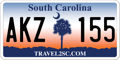 SC license plate AKZ155