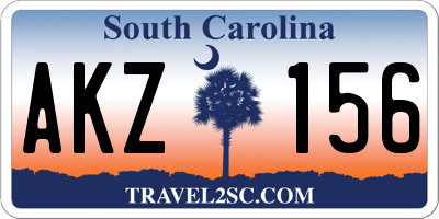 SC license plate AKZ156
