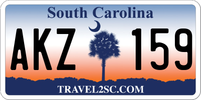 SC license plate AKZ159
