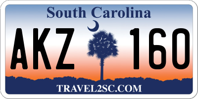 SC license plate AKZ160