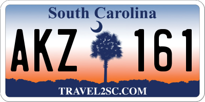 SC license plate AKZ161