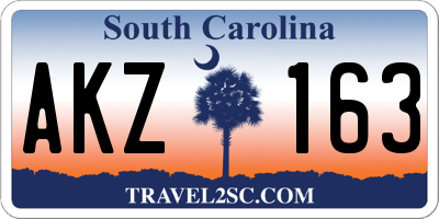 SC license plate AKZ163