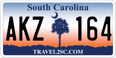 SC license plate AKZ164