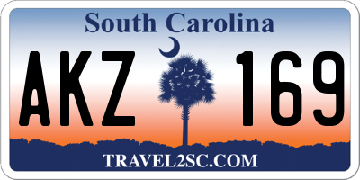 SC license plate AKZ169