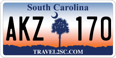 SC license plate AKZ170