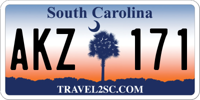 SC license plate AKZ171