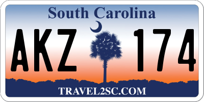 SC license plate AKZ174