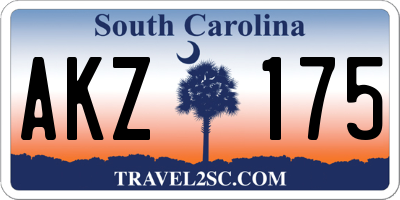 SC license plate AKZ175