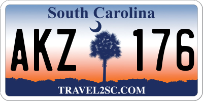 SC license plate AKZ176