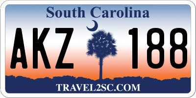 SC license plate AKZ188
