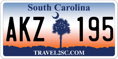 SC license plate AKZ195