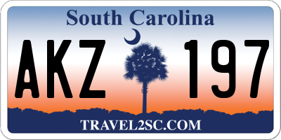SC license plate AKZ197