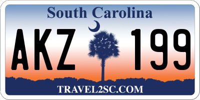 SC license plate AKZ199