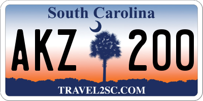 SC license plate AKZ200