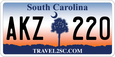 SC license plate AKZ220