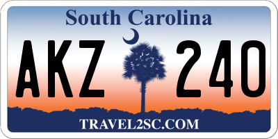 SC license plate AKZ240
