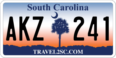 SC license plate AKZ241