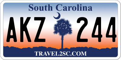 SC license plate AKZ244