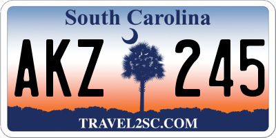 SC license plate AKZ245