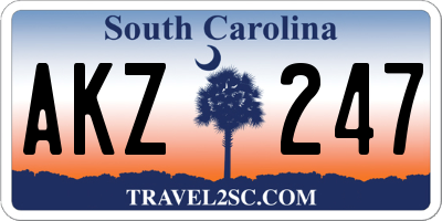 SC license plate AKZ247