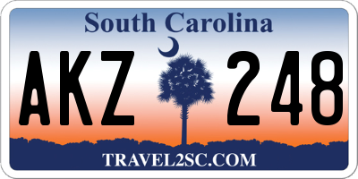 SC license plate AKZ248