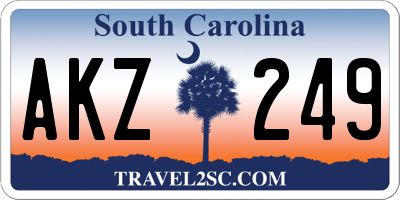 SC license plate AKZ249