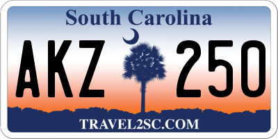 SC license plate AKZ250