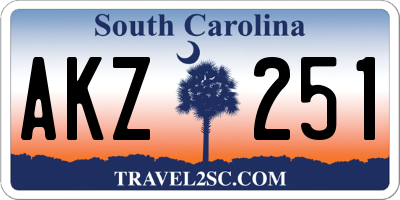 SC license plate AKZ251