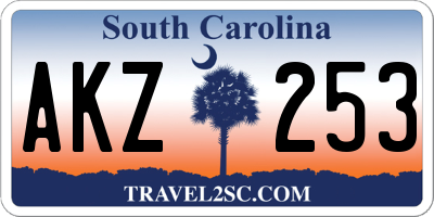 SC license plate AKZ253