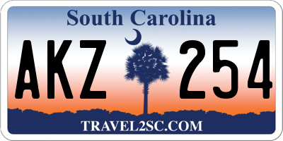 SC license plate AKZ254