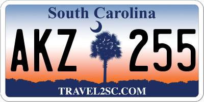 SC license plate AKZ255