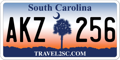 SC license plate AKZ256