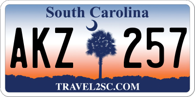 SC license plate AKZ257