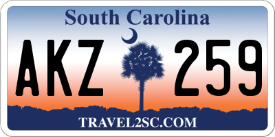 SC license plate AKZ259