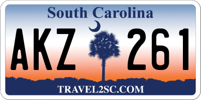SC license plate AKZ261