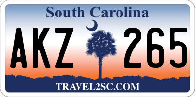SC license plate AKZ265