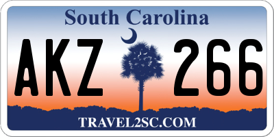 SC license plate AKZ266