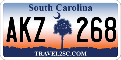 SC license plate AKZ268