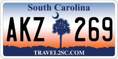 SC license plate AKZ269