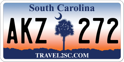 SC license plate AKZ272